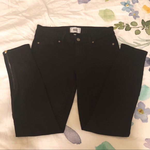 SOLD PAIGE Verdugo Ankle Jeans in Black - Picture 1 of 4